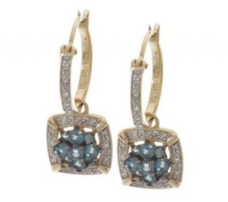 0.45 ct tw Alexandrite & 1/8 ct tw Diamond Hoop Earrings, 14K —