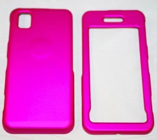 Samsung Finesse R810 smartphone Rubberized Hard Case   Hot Pink Cell Phones & Accessories