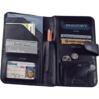 Cowhide Nappa Leather Passport Travel Organizer Color Black, Closure Magnetic Snap Clothing