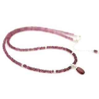 garnet and pink tourmaline necklace by sugar mango