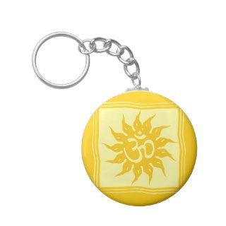 Indian Religious Symbol  Om and Surya Keychains