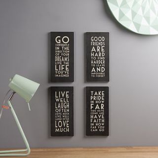 wooden friends wall plaques by the contemporary home