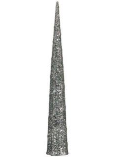30" Elegant Silver Glittered Table Top Christmas Cone Tree   Artificial Christmas Trees