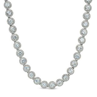 AVA Nadri Cubic Zirconia and Crystal Necklace in White Rhodium Plated