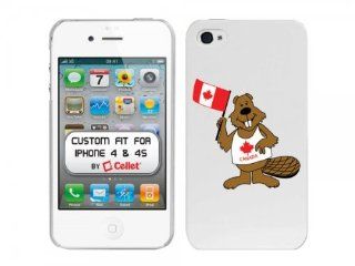 Cellet White Proguard with Canadian Beaver for iPhone 4 & 4S Hard Case Cover Snap On Cell Phones & Accessories