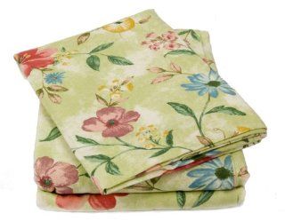 Waverly King Green 100% Cotton Flannel Sheet Set   Pillowcase And Sheet Sets