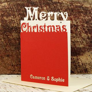 pack of personalised merry christmas cards by urban twist