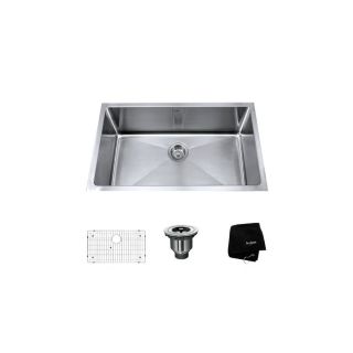 Kraus Handmade 16 Gauge Single Basin Undermount Stainless Steel Kitchen Sink