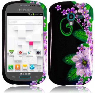 For Samsung Galaxy Exhibit T599 Hard Design Cover Case Green Flower Accessory Cell Phones & Accessories
