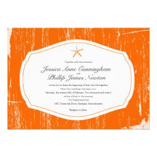 Starfish Rustic Beach Wedding Custom Invitations