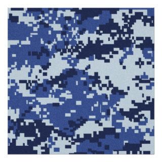 camo02 BLUES WHITE CAMOUFLAGE PATTERN BACKGROUNDS Posters