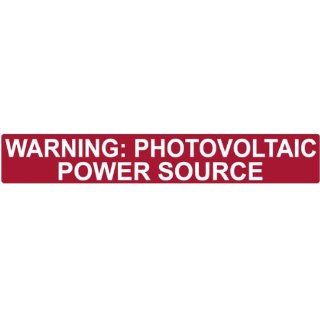 HellermannTyton 596 00206 Pre Printed Solar Label, 6.5" X 1.0", WARNING PHOTOVOLTAIC POWER SOURCE, Red Reflective (Pack of 50) Electrical Tape