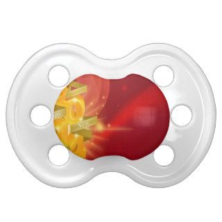 Red Happy New Year 2014 Background Baby Pacifiers