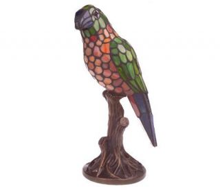 Handcrafted Tiffany Style 16 1/2 Parrot Lamp —
