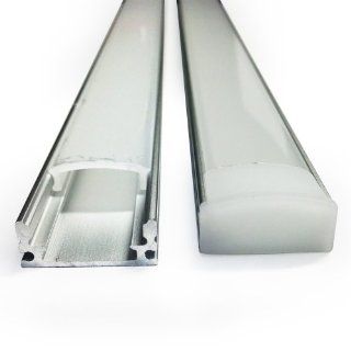 1M/3.3ft U Shape Aluminum Channel   LED Aluminum Extrusion for flex/hard LED Strip Light w/Oyster White cover U02   Under Counter Fixtures  