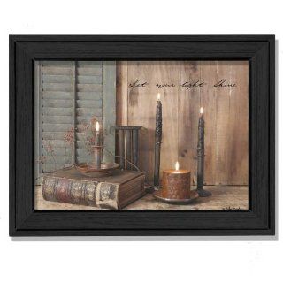 The Craft Room BJ805 603 Let Your Light Shine, Inspirational Themed Framed Script Canvas Like Print by Artist Billy Jacobs, 24x18 Inches   Shelving Hardware  