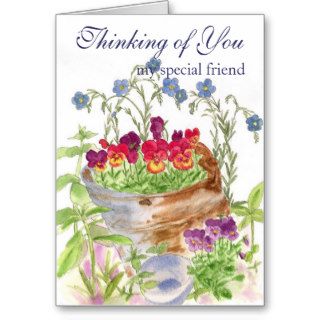 Thinking of You Friend Flower Bouquet Card