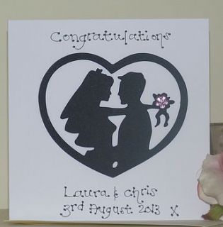 personalised wedding card by kitty's