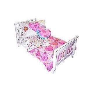 Crayola Sweet 4 Piece Toddler Bedding Set Features Hearts (Pink)  Baby
