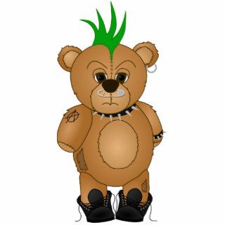Cute Punk Rock Teddy Bear Cartoon Animal Cut Out