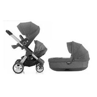 Stokke Crusi Stroller, Bassinet and Sibling Seat (Black Melange)  Baby Stroller Bassinets  Baby