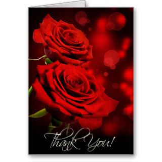 Beautiful Red Rose Thank You Greeting Card Greeting Card