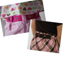 Dapper Snapper Toddler Belt (2 Pack with Clips) Pink and Black  Baby