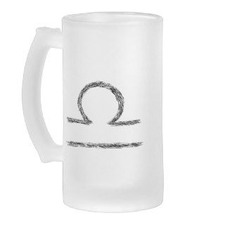 Libra. Zodiac Astrology Sign. Black. Coffee Mugs