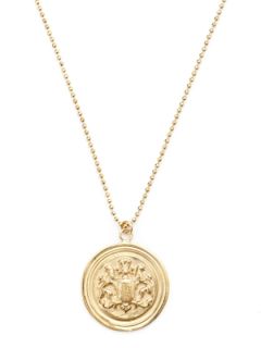 Gold Shield Medallion Pendant Necklace by ARIANNE JEANNOT