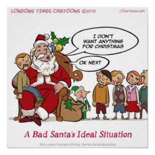 Very Mean Santa Funny Poster Posters