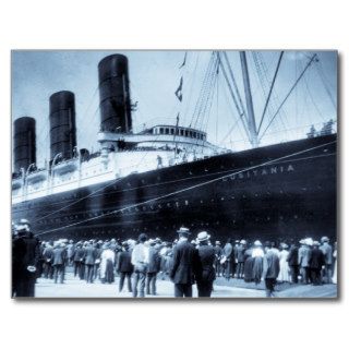 Maiden Voyage of RMS Lusitania, 13 Septemeber 1907 Post Card