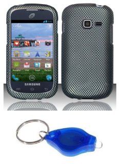 Carbon Fiber Design Shield Case + Atom LED Keychain Light for Samsung Galaxy Centura S738C   (Straight Talk, Net10, Tracfone) Cell Phones & Accessories
