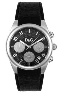 Dolce & Gabbana DW0259  Watches,Midsize Sandpiper Chronograph Black Leather, Chronograph Dolce & Gabbana Quartz Watches