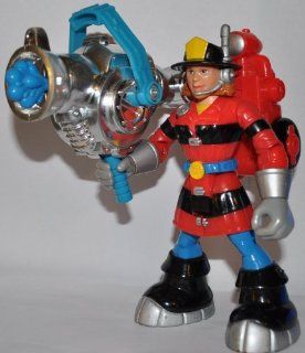 Firefighter Wendy Waters & Water Action Backpack Fire Woman (Red Suit & Black Trim) (Retired) Rescue Hero   Fisher Price Action Figure Non Violent Doll Toy Rescue Heroes 
