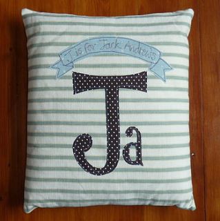 boy's personalised name cushion by housley & co