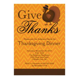 Modern Thanksgiving Turkey Dinner Party Invitation