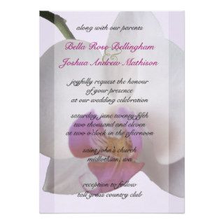 Pink Orchid Wedding Invitation