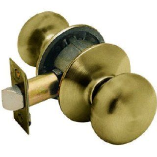 Schlage F10VPLY609 Plymouth Passage Door Knob, Antique Brass   Doorknobs  