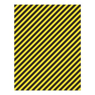 Striped Construction   Yellow & Black Diagonal Letterhead Template