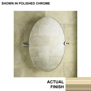 KOHLER Revival 28.5 in H x 26.125 in W Oval Tilting Frameless Bathroom Mirror with Vibrant Brushed Nickel Hardware and Polished Edges
