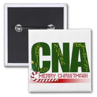 CNA  CERTIFIED NURSE ASSISTANT MERRY CHRISTMAS PINBACK BUTTONS