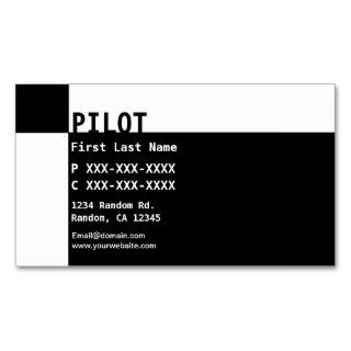 Black white reverse PILOT business cards