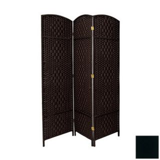 Oriental Furniture Room Dividers 3 Panel Black Folding Indoor Privacy Screen