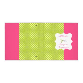 Lime&Pink Polka Dot Personalized Coupon Organizer Binders