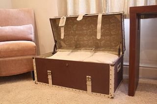 vintage style storage trunk chocolate/cream by ceiling candy