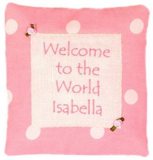 welcome to the world cushion by tuppenny house designs
