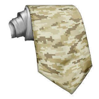 8 Bit Pixel Desert Camouflage Custom Tie