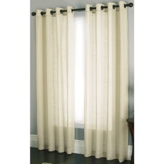 allen + roth Loudon 63 in L Solid Ivory Grommet Sheer Curtain