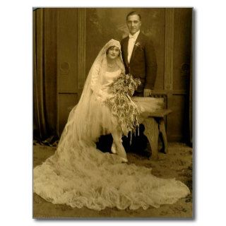 Vintage Wedding Bride and Groom Post Cards