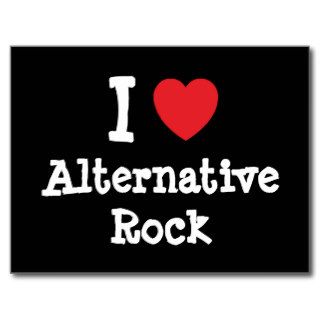 I love Alternative Rock heart custom personalized Post Cards